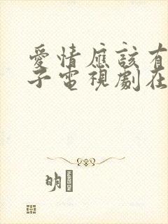 爱情应该有的样子电视剧在线免费观看