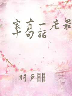 家有一老最经典十句话