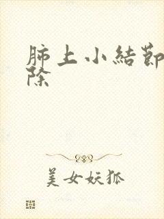 肺上小结节可消除