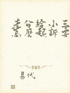 老公给小三的钱怎么起诉要回来