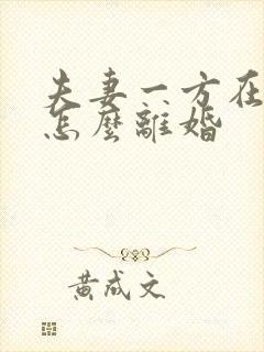 夫妻一方在坐牢怎么离婚