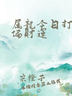 属龙今日打麻将偏财运