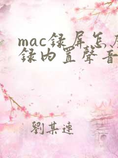 mac录屏怎么录内置声音