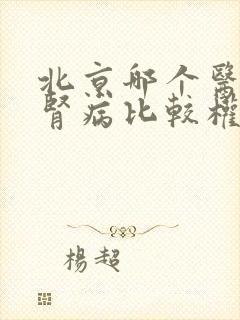 北京哪个医院看肾病比较权威