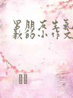 男朋友生气了道歉的小作文