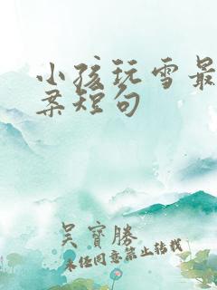 小孩玩雪最火文案短句