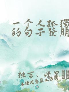 一个人孤独心酸的句子发朋友圈