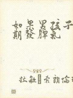 如果男孩子叛逆期发脾气