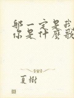 那一定是我在想你是什么歌