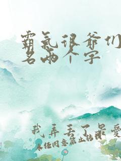 霸气很爷们的网名两个字