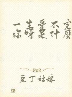 一生爱不完的是你呀是什么歌