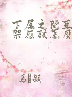 下属之间互相吵架应该怎么办