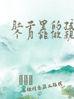 肚子里的孩子几个月能做亲子鉴定