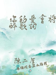 你的爱会将我灌醉歌词