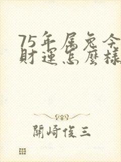 75年属兔今年财运怎么样