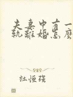 夫妻中有一方出轨离婚怎么判