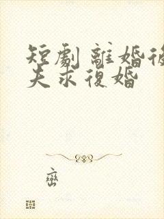 短剧 离婚后前夫求复婚