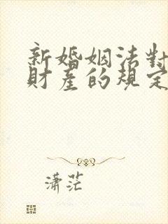 新婚姻法对婚前财产的规定