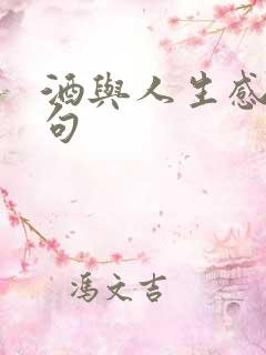 酒与人生感悟诗句