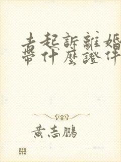 去起诉离婚需要带什么证件