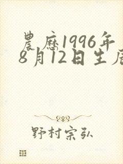 农历1996年8月12日生辰八字