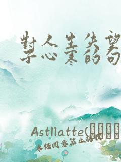 对人生失望的句子心寒的句子