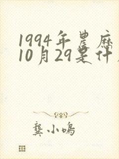 1994年农历10月29是什么星座