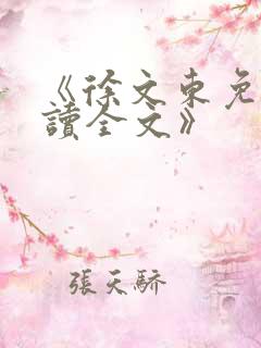 《徐文东免费阅读全文》