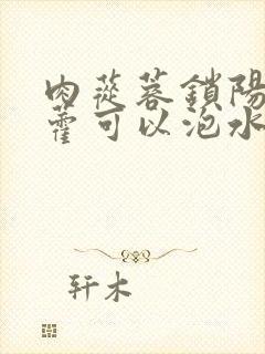 肉苁蓉锁阳淫羊藿可以泡水喝吗