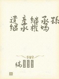 遗产继承孙子有继承权吗