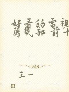 好看的电视剧推荐几部 前十名