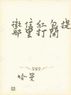 微信红包提醒在哪里打开