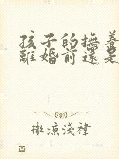 孩子的抚养权是离婚前还是离婚以后