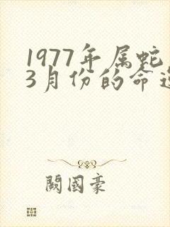1977年属蛇3月份的命运