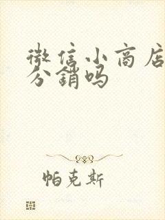 微信小商店可以分销吗