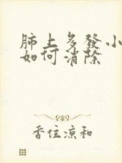 肺上多发小结节如何消除