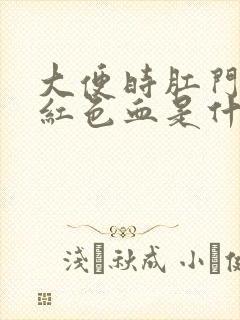 大便时肛门出鲜红色血是什么原因