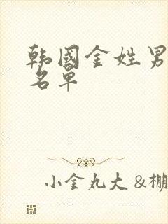 韩国金姓男艺人名单