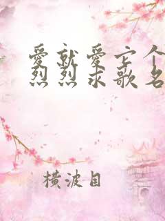 爱就爱它个轰轰烈烈求歌名