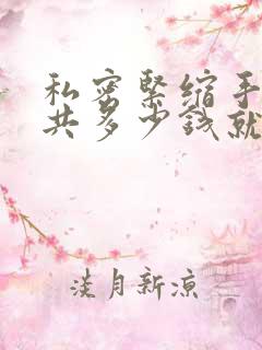 私密紧缩手术总共多少钱就够了