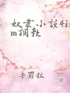 奴隶小说4ism调教