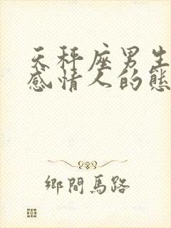 天秤座男生对待感情人的态度