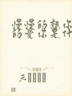 慢慢的想你慢慢的爱你是什么歌