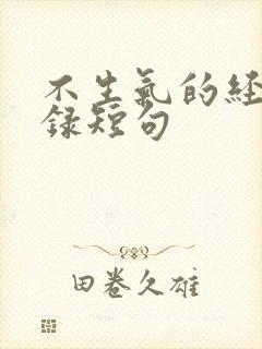 不生气的经典语录短句