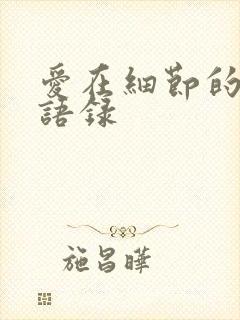 爱在细节的经典语录