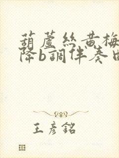 葫芦丝黄梅悠悠降b调伴奏曲