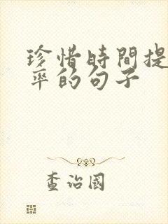 珍惜时间提高效率的句子