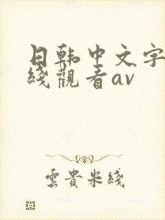日韩中文字幕在线观看av