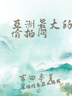 亚洲最大的自拍偷拍网