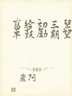 写给初三儿子简单鼓励期望的一封信